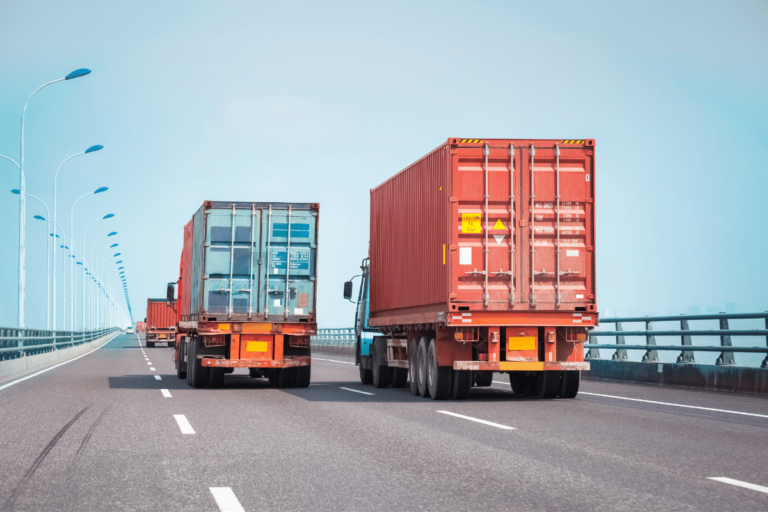 Freight trucks on the highway
